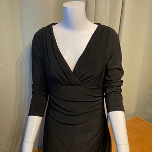 Ralph Lauren 3/4 sleeve black dress knee length